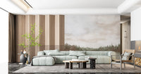 Minimalist Misty Trees Wall Mural