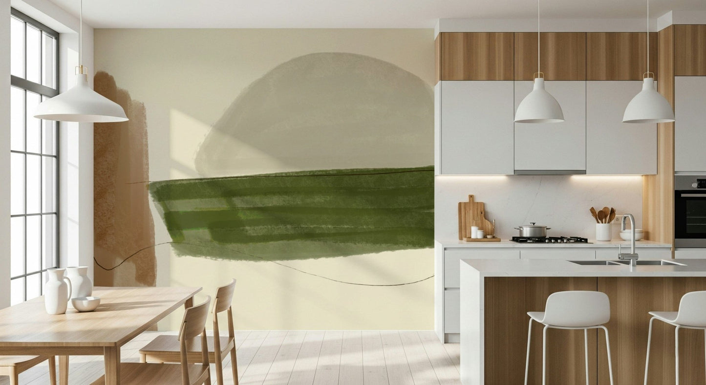 Simple shapes and lines in Minimalist Nature Tones abstract wallpaper.