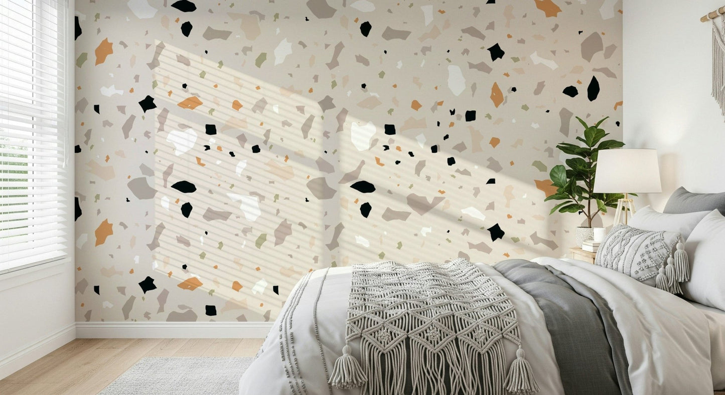 Gentle Natural Stone Art mural refined color palette mix.