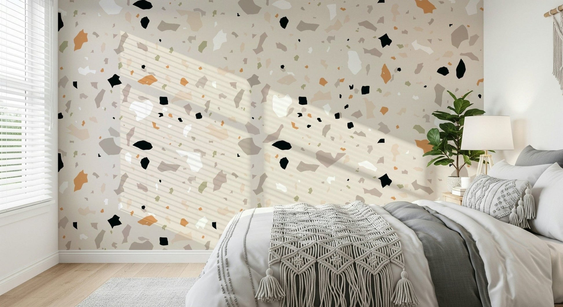 Gentle Natural Stone Art mural refined color palette mix.