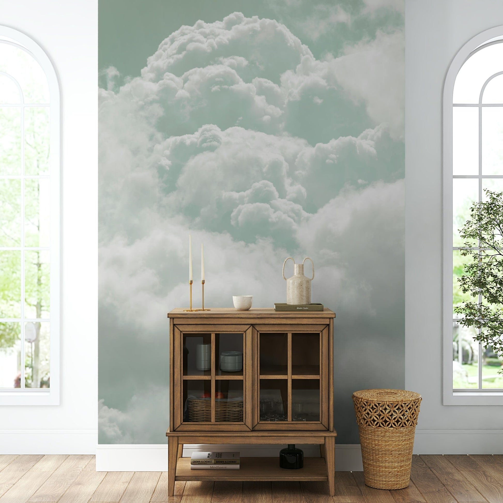 The wallpaper for walls being admired in a home.