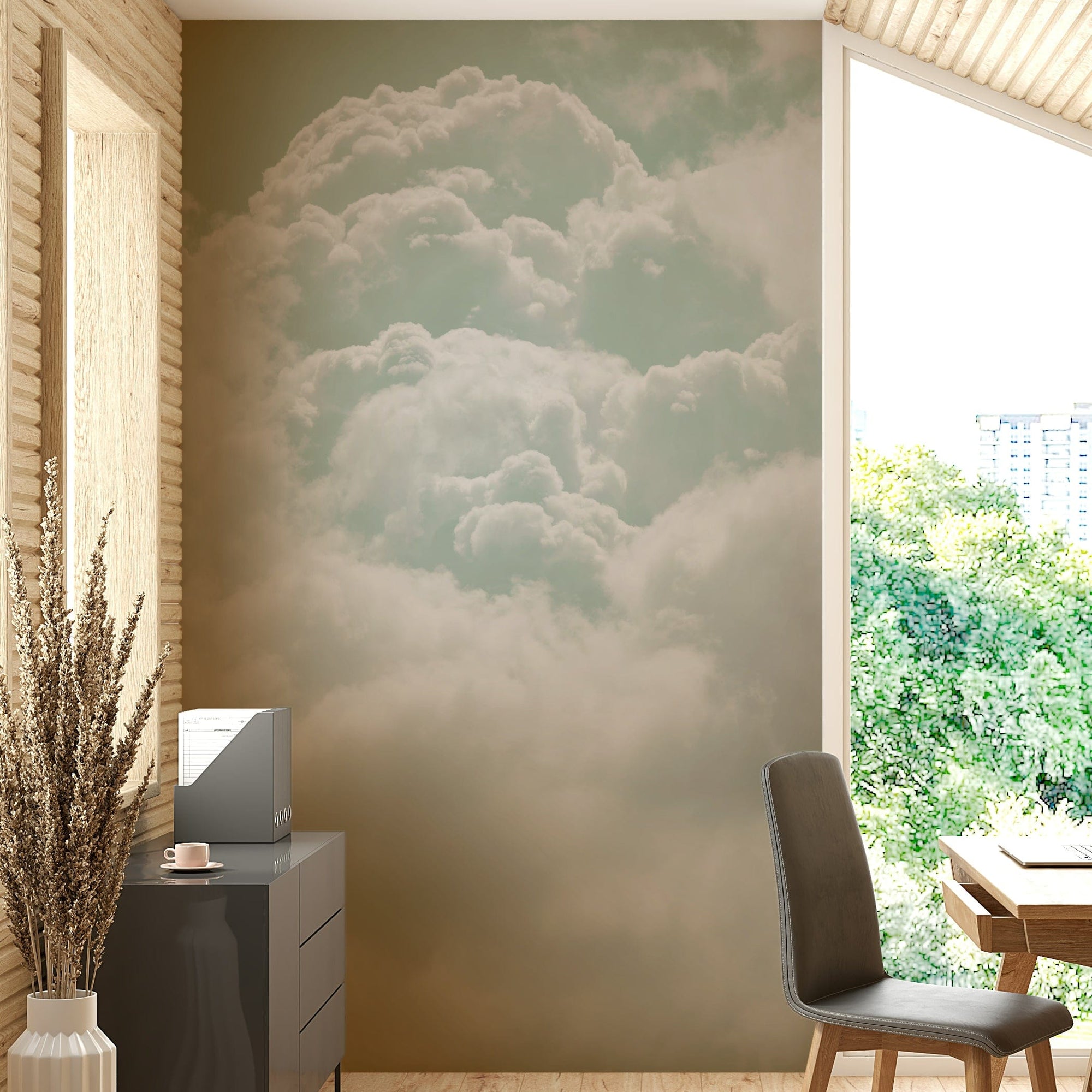 A beautiful serene sky with soft, white clouds.