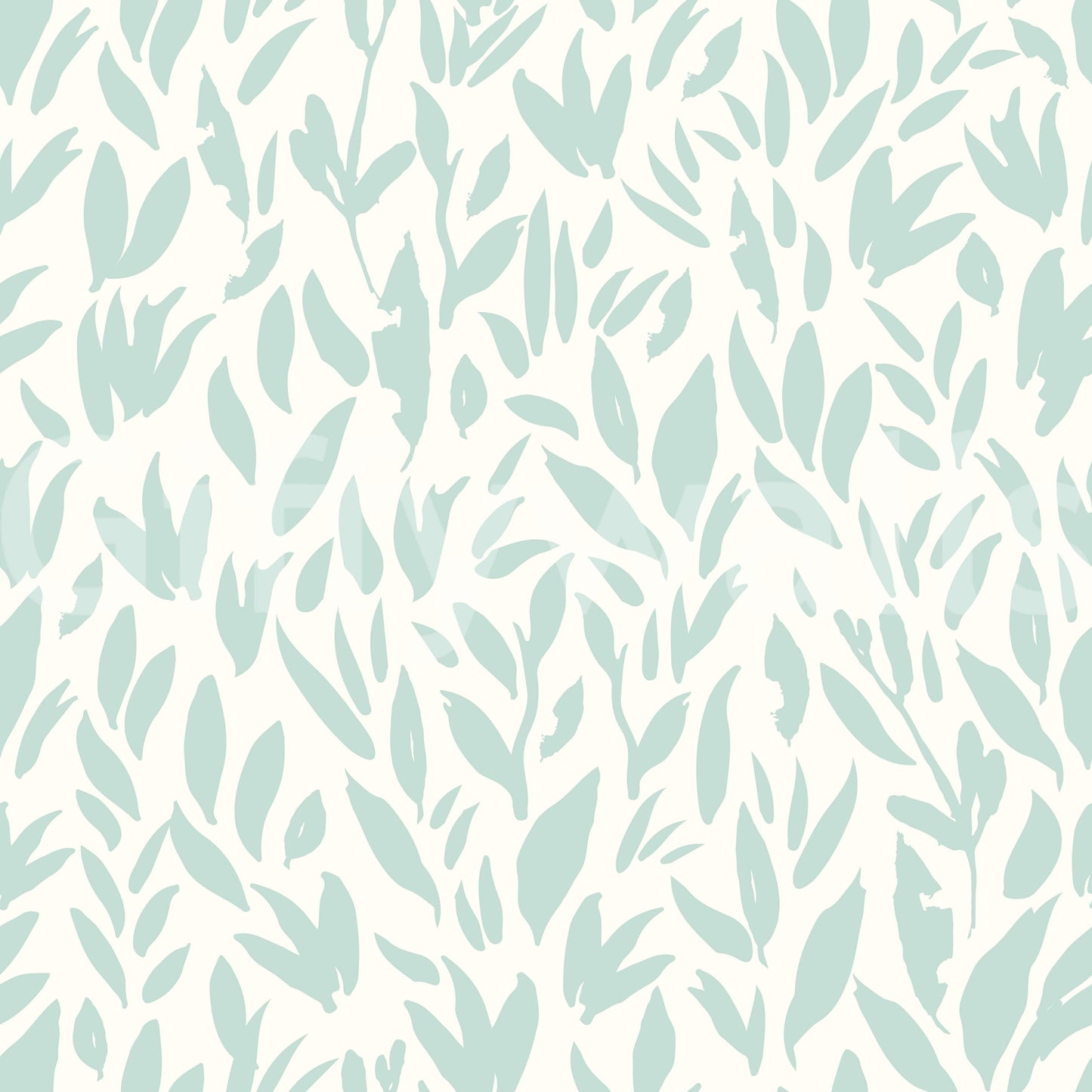 Elegant mint foliage peel and stick wallpaper.
