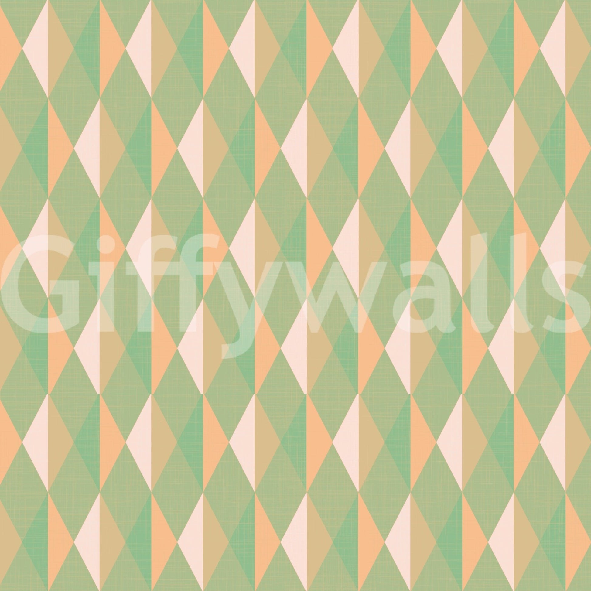 Mint & Peach Triangles pastel geometric pattern surface.