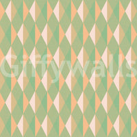 Mint & Peach Triangles pastel geometric pattern surface.