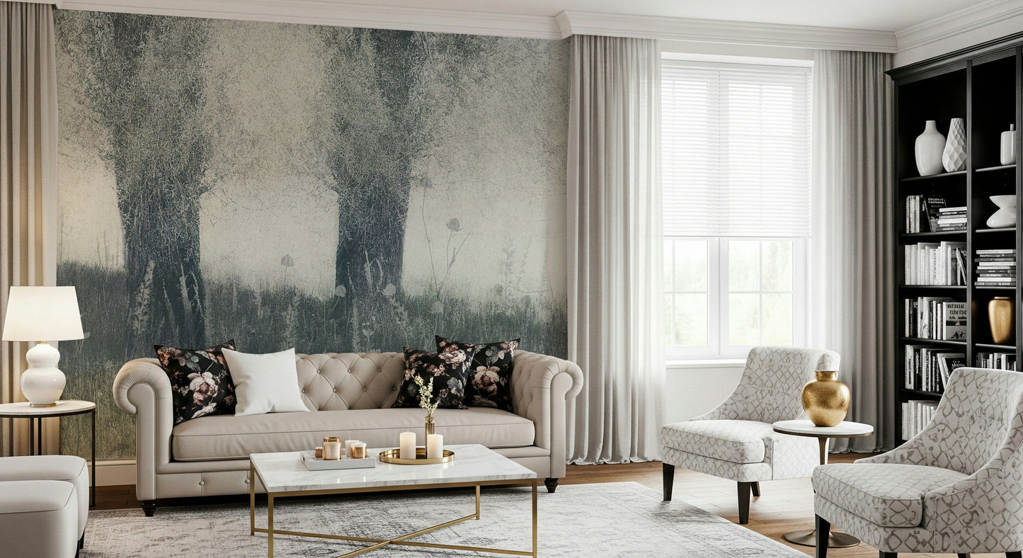 An artistic nature inspired mural for home decor.