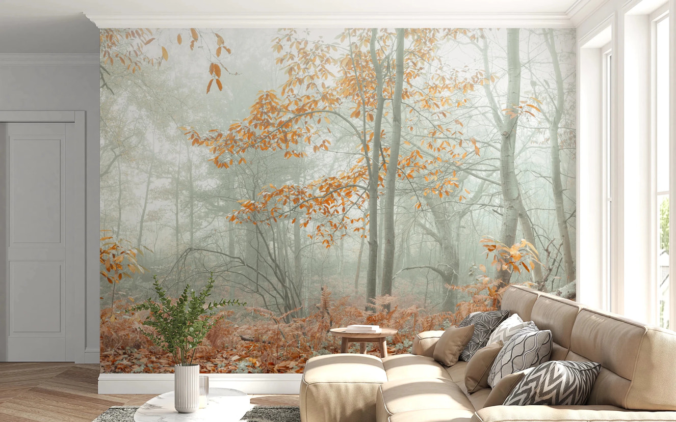 Misty Autumn Morning Wall Mural