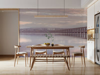 Modern structure Misty Bridge large wall art atmospheric calm