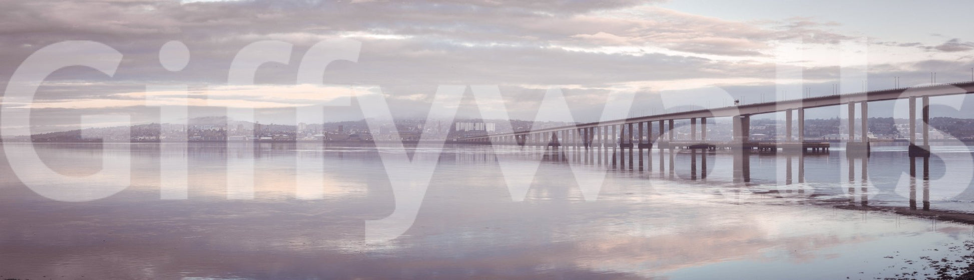 Office decor wallpaper Misty Bridge abstract modern perspective