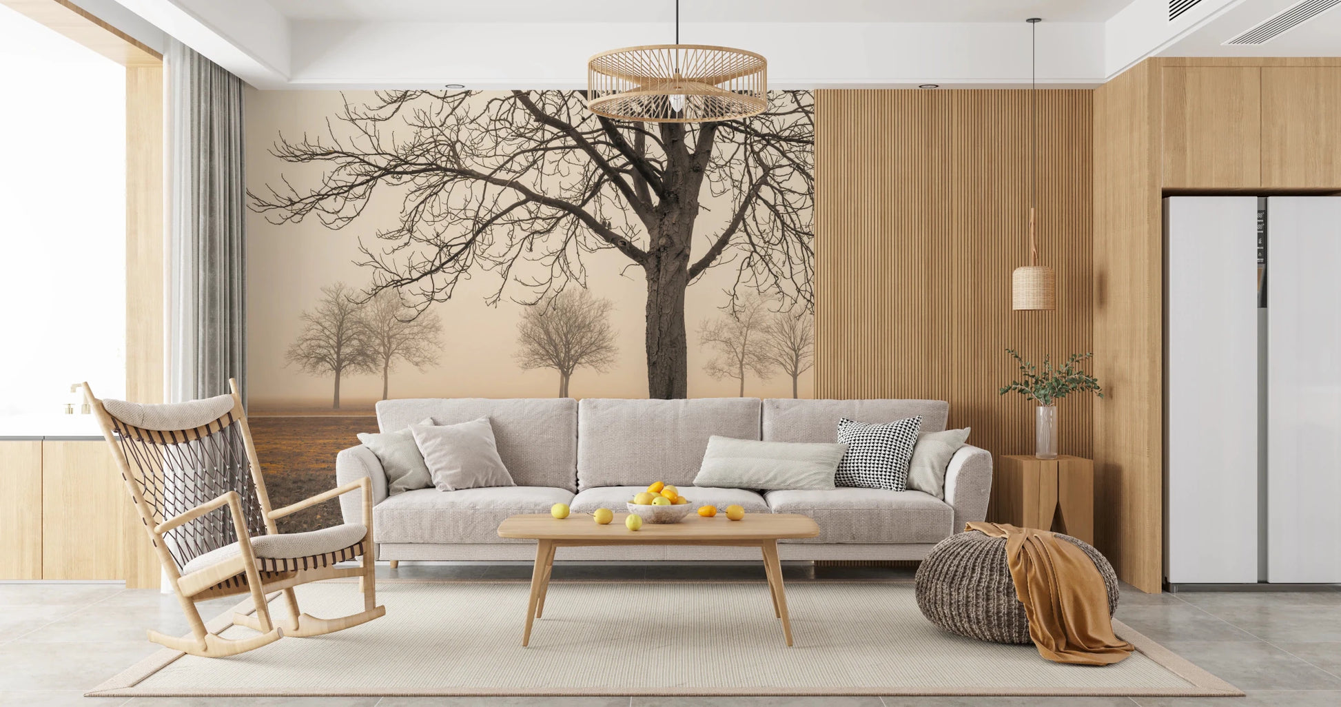 Misty Countryside Wall Mural