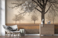 Misty Countryside Wall Mural