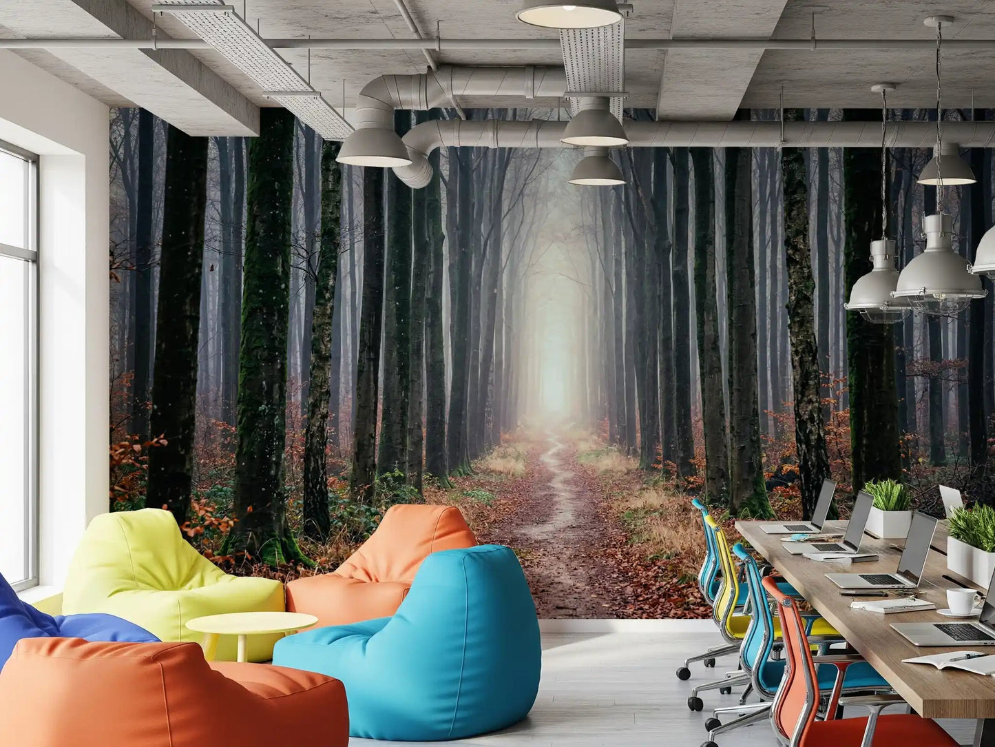 Misty Forest Serenity Wall Mural