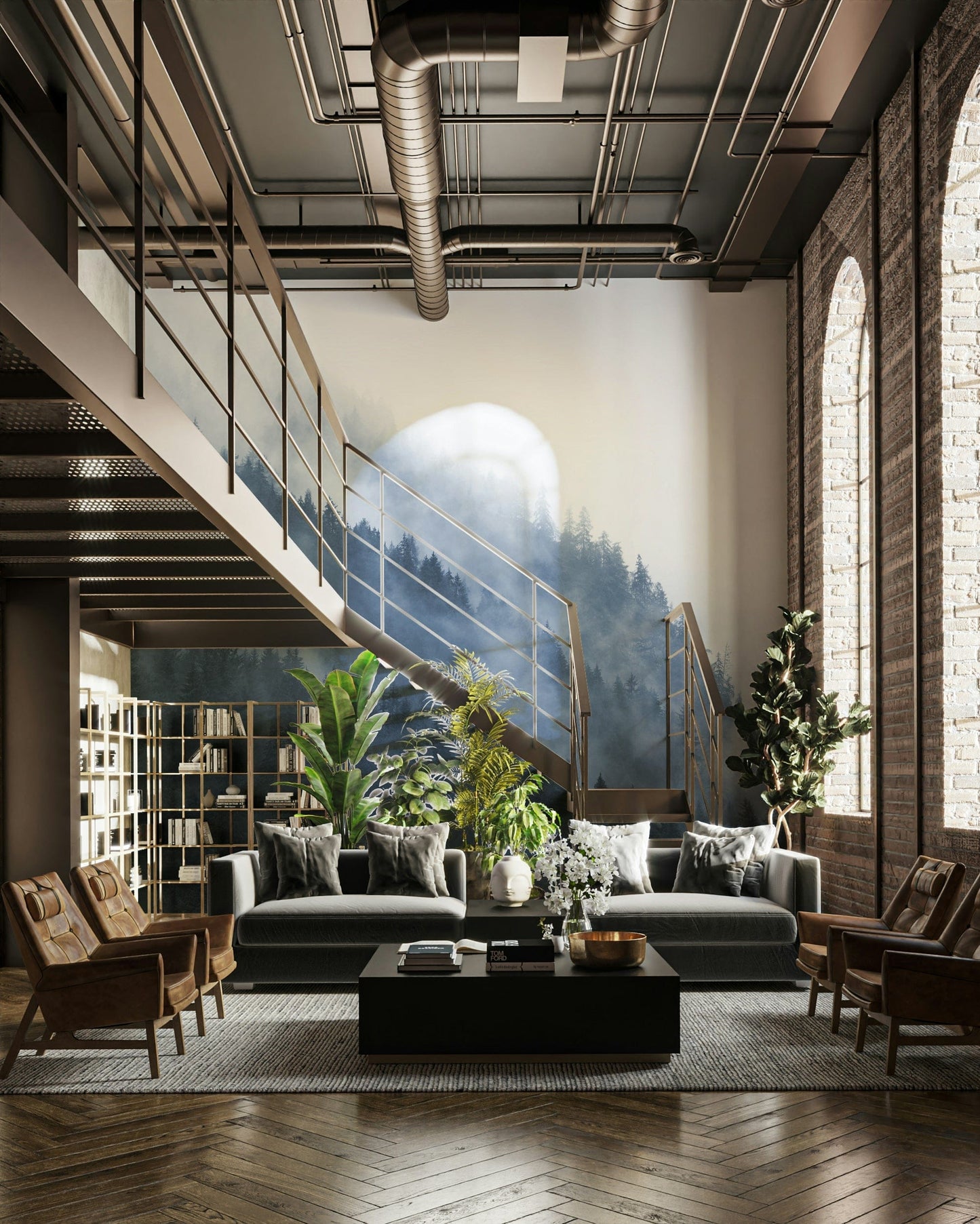 A calm and serene wall covering.


