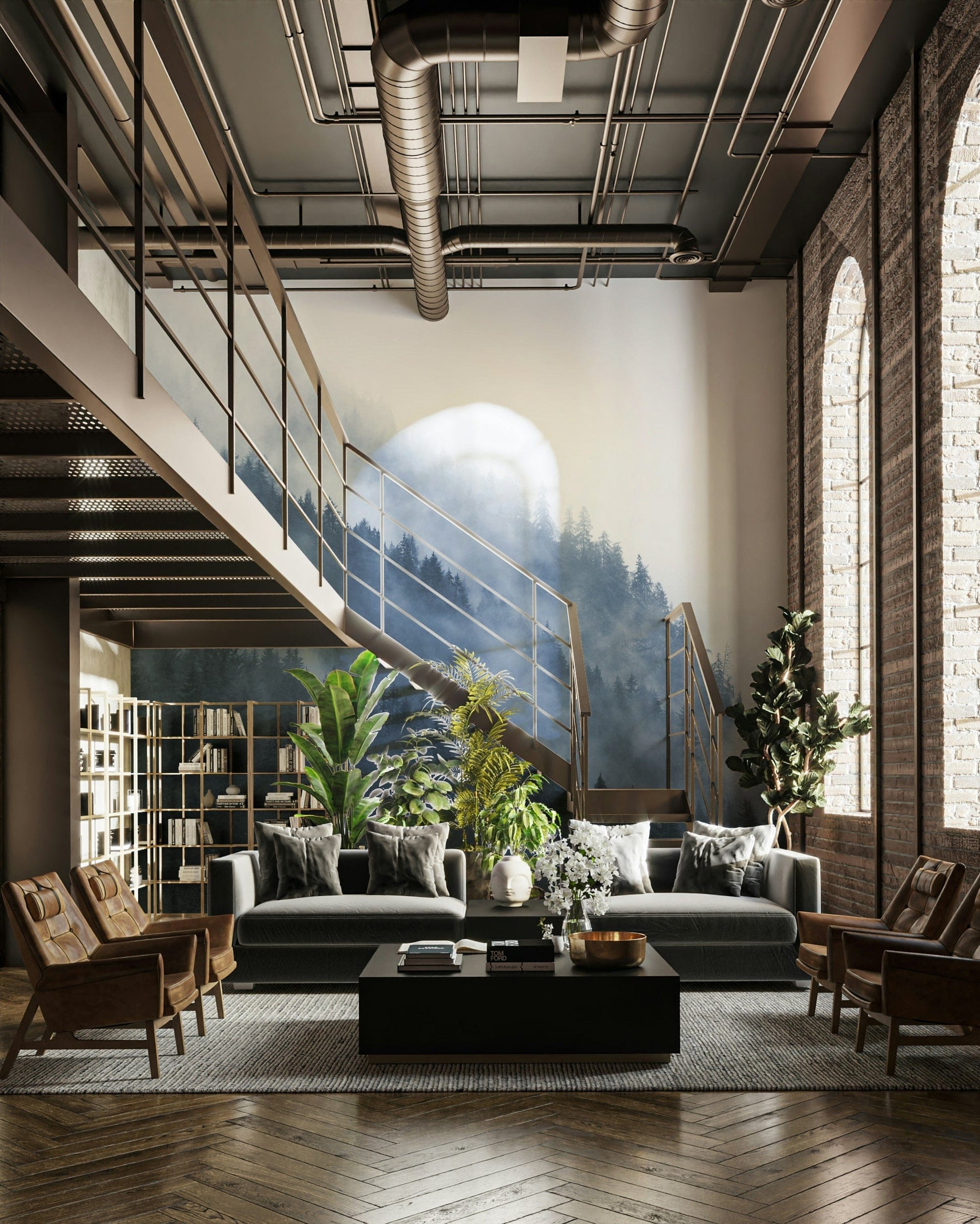 A calm and serene wall covering.

