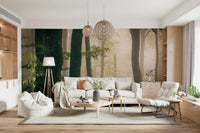Custom wall mural Tranquil Grove, old forest, breathtaking woodland escape image.