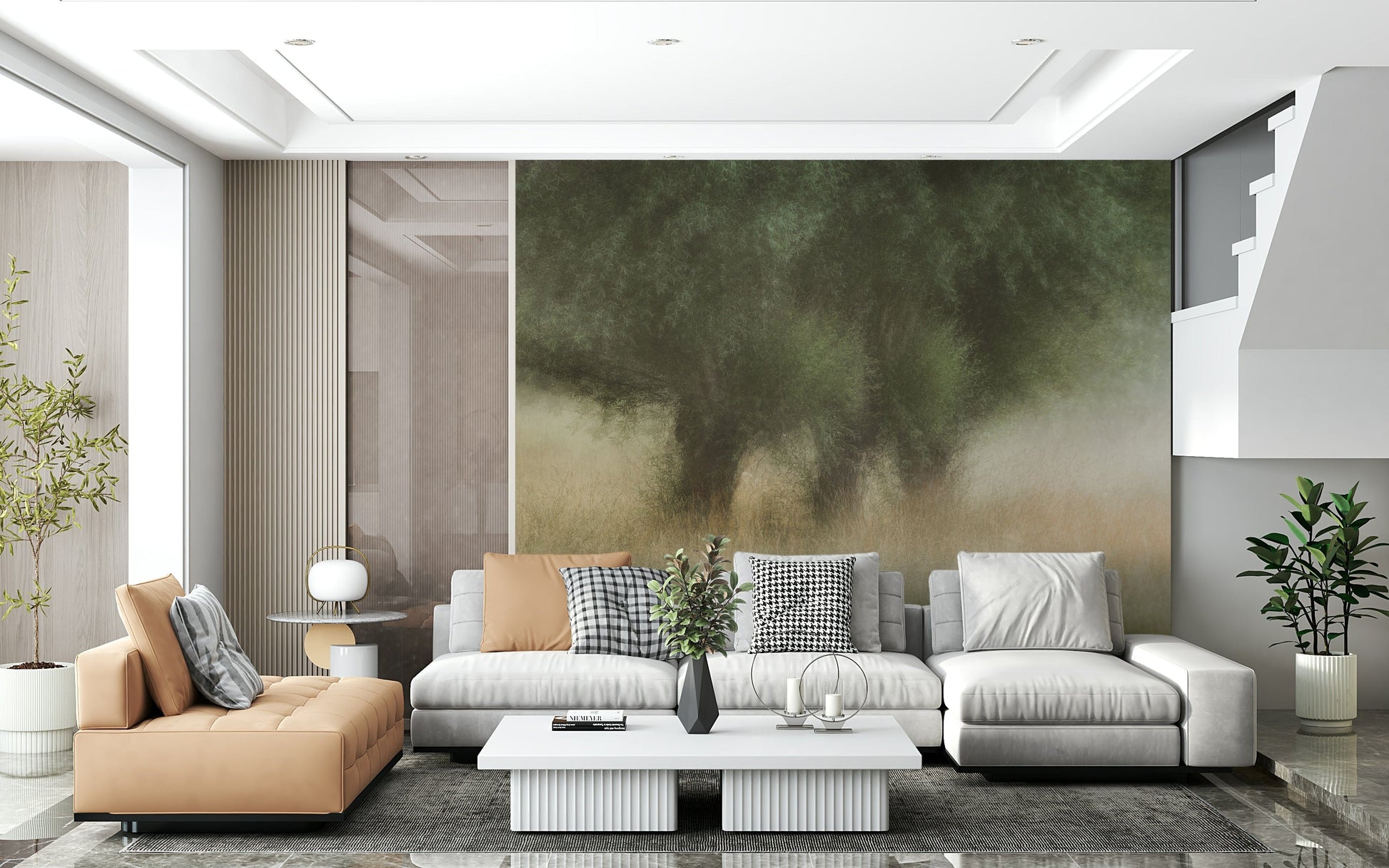 A classic forest theme wallpaper for walls.