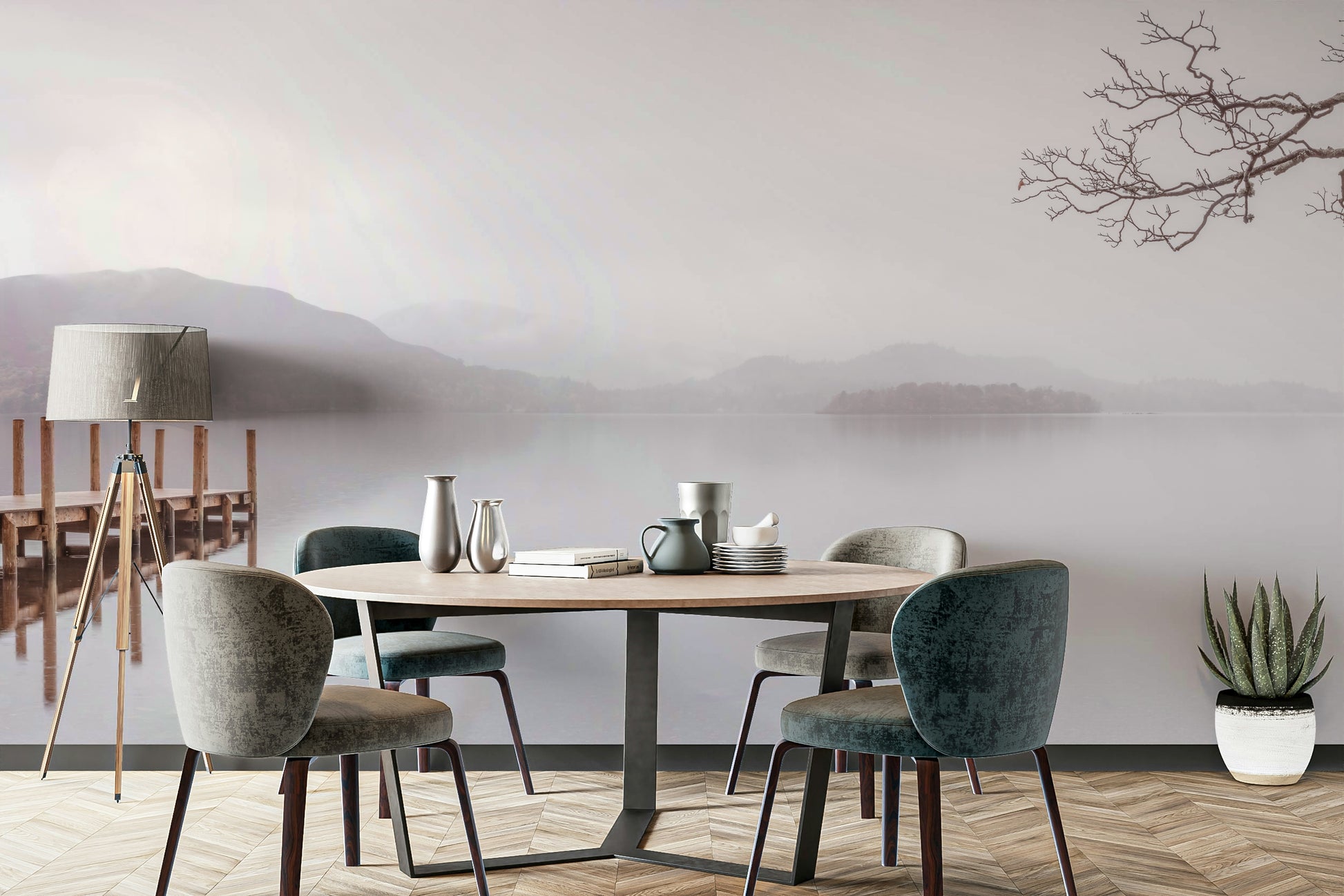 The wall art combines a nature theme with a magical feel.

