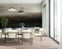 Wide landscape view showing Misty Dawn Meadow beautiful light.