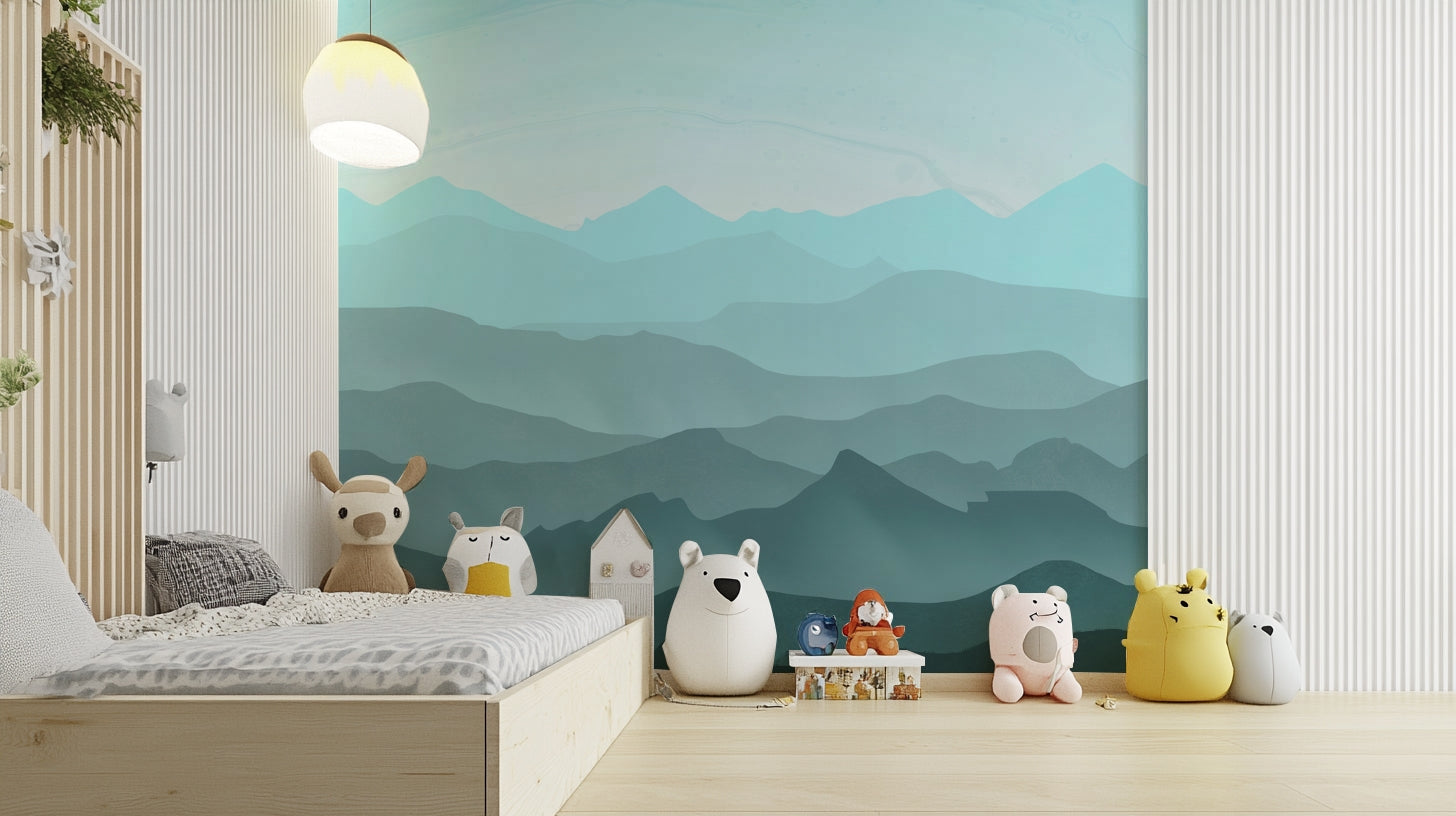 Misty Mountain Layers Wallpaper – Foggy Mountain View