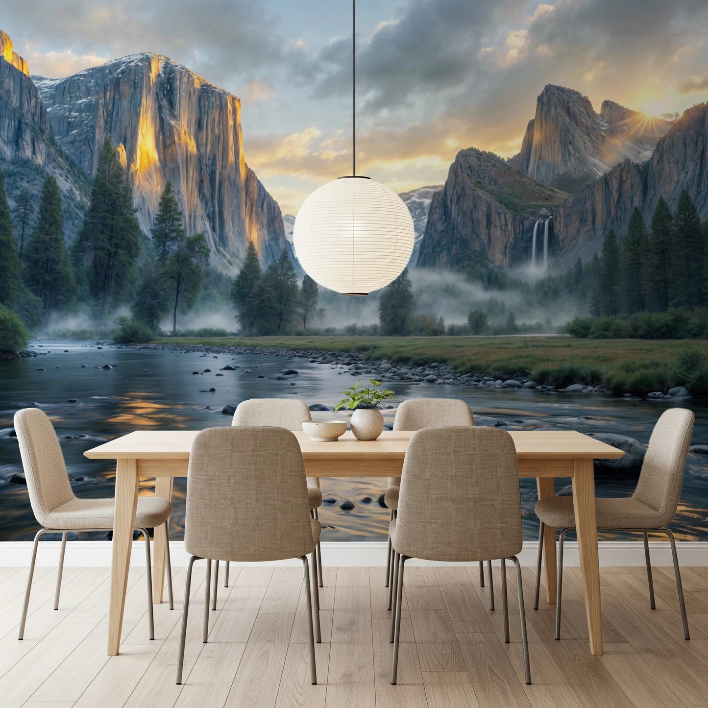 Misty Peaks Panorama Wall Mural