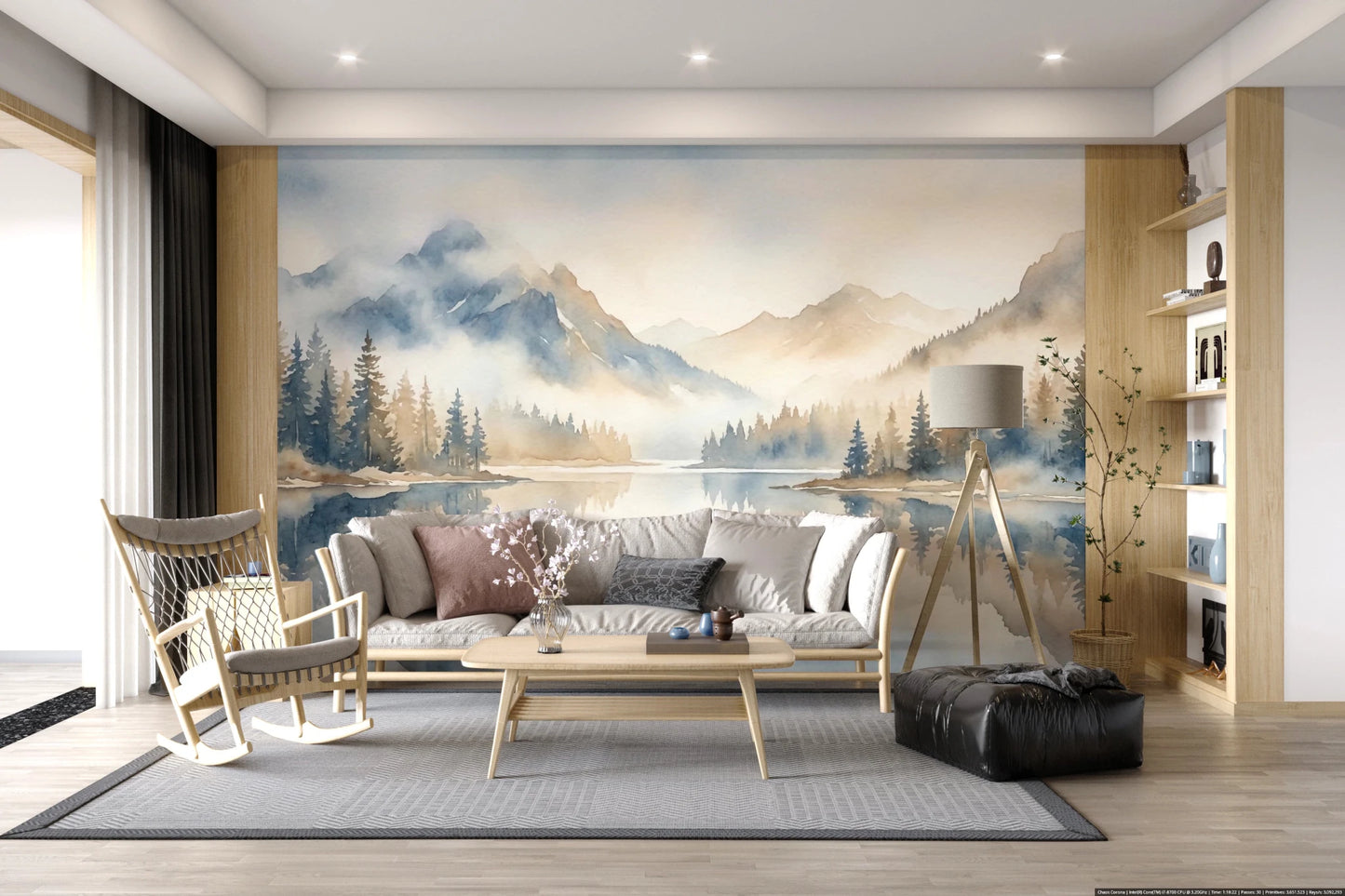 Misty Peaks Wall Mural