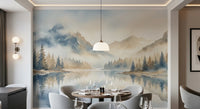 Misty Peaks Wall Mural