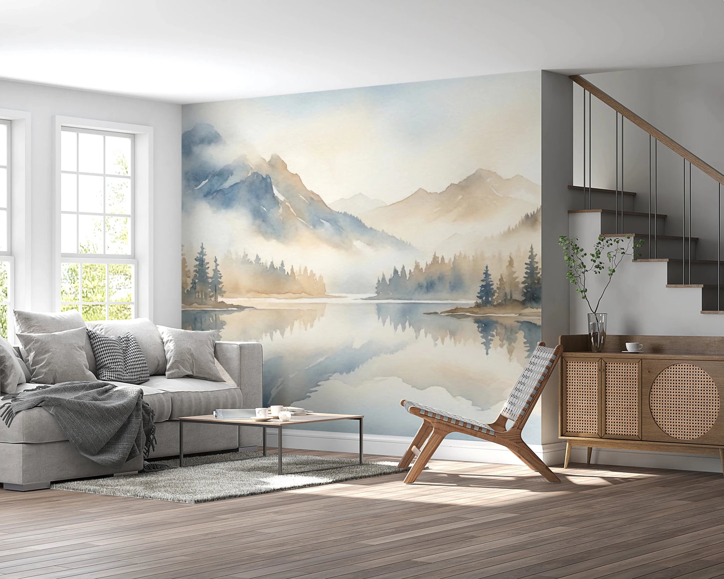 Misty Peaks Wall Mural