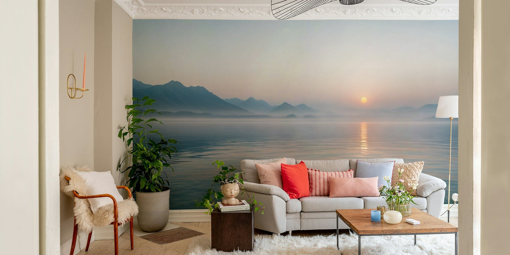 A few silhouetted trees are visible on the horizon.
