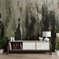 Waterfall and mist wall mural creating a soothing, serene ambiance with realistic water textures.