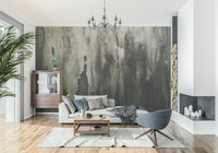 Misty Waterfall wallpaper mural with lush surroundings and flowing water for tranquil, calming spaces.