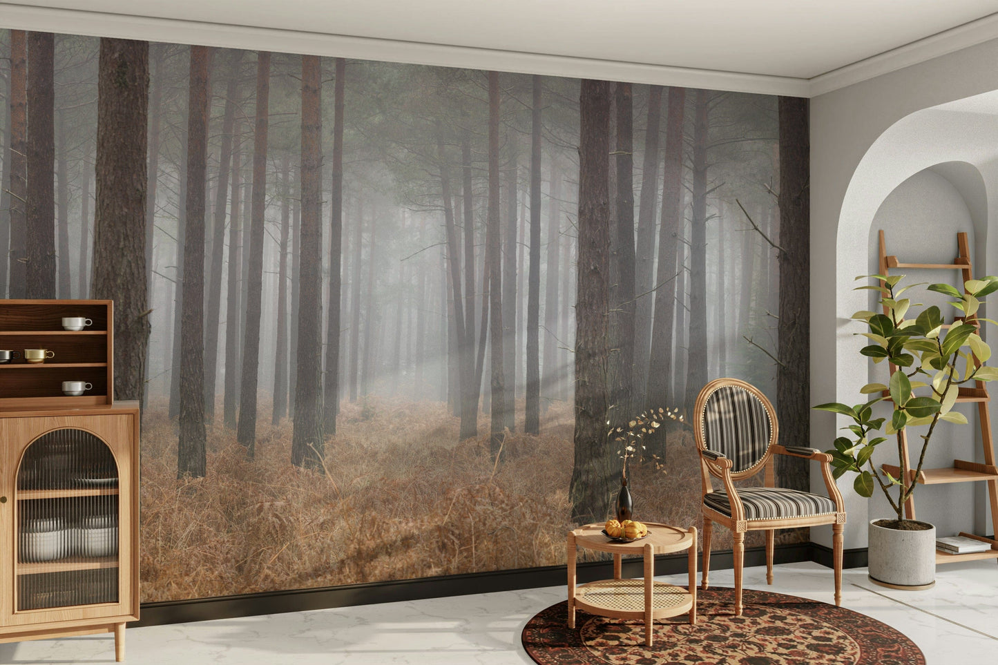 Misty Woodland Escape Wall Mural