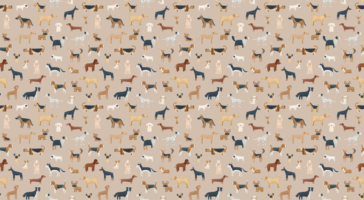 Brown Canine Mosaic Dog Wallpaper in your room
