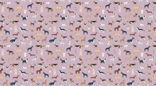 Lilac Dogs Pattern Wallpaper