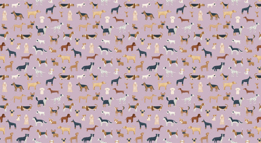 Lilac Dogs Pattern Wallpaper