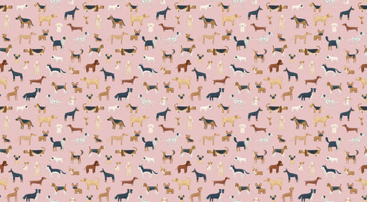 Hounds in Hues Pink Dog Wallpaper