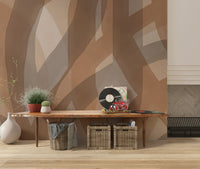 A graceful subtle texture wall mural in warm, natural tones.

