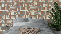 A wall mural featuring a soft, abstract pattern.


