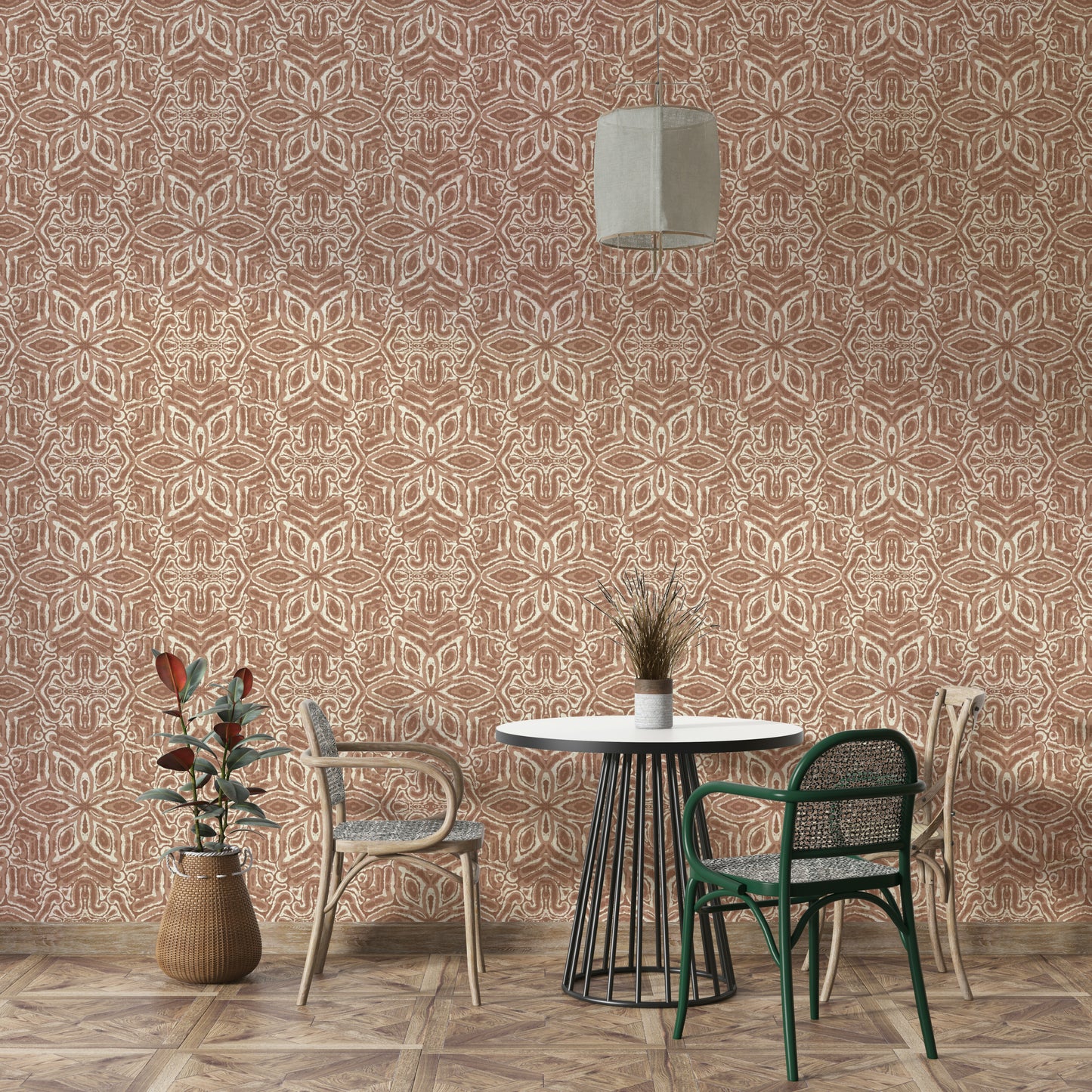 Classic batik wall mural tones

