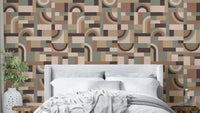 A wall mural featuring a soft, abstract pattern.

