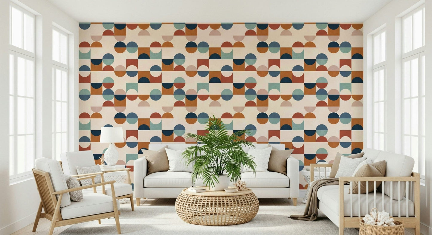 Abstract half circle wallpaper pattern