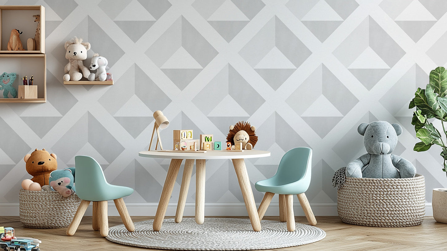 Contemporary 3D effect geometric wallpaper for decor

