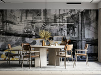 Wall mural featuring New York street art graphics


