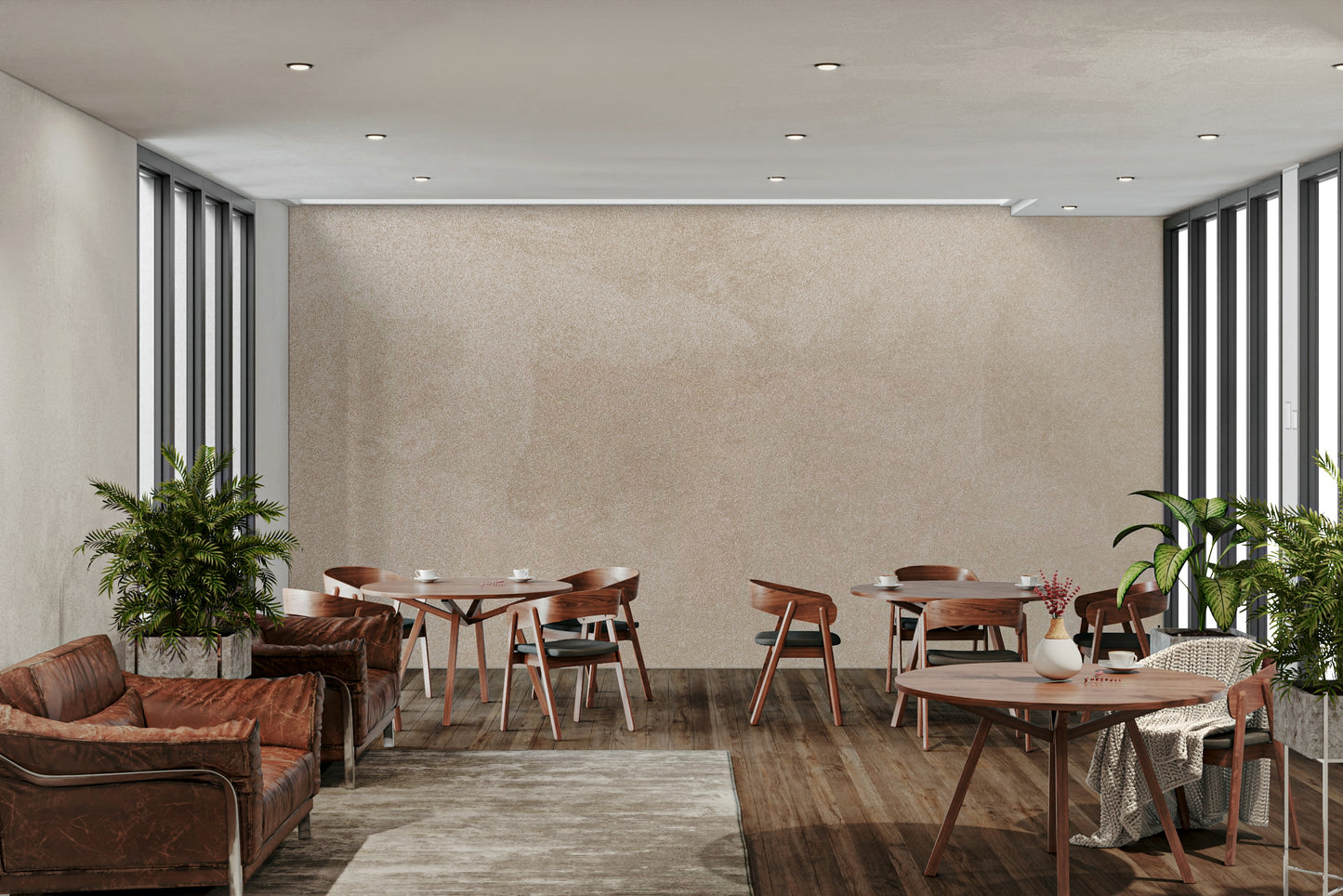 Modern Minimalist Beige Wall mural