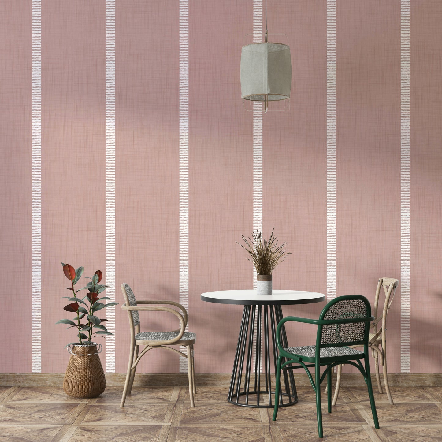 Living room mauve wallpaper

