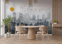 Metropolitan mural with citylight details