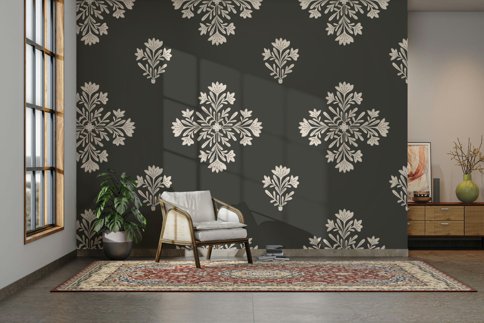 Fresh folk-inspired wallpaper


