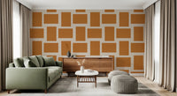 Modern Geometric Color Block Terracotta Cream Wallpaper⁠