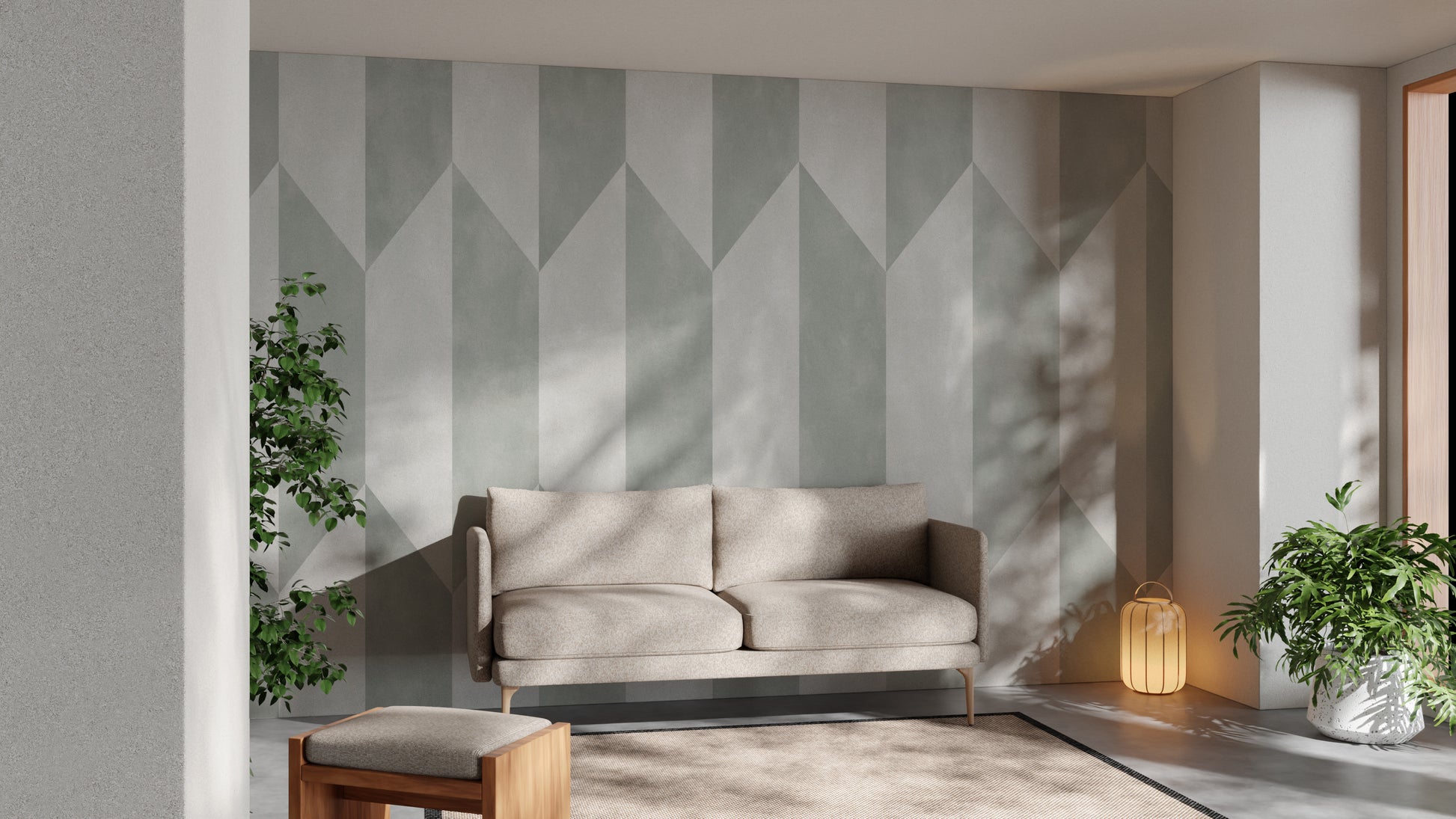 Sleek modern wallpaper with gray geometric patterns
