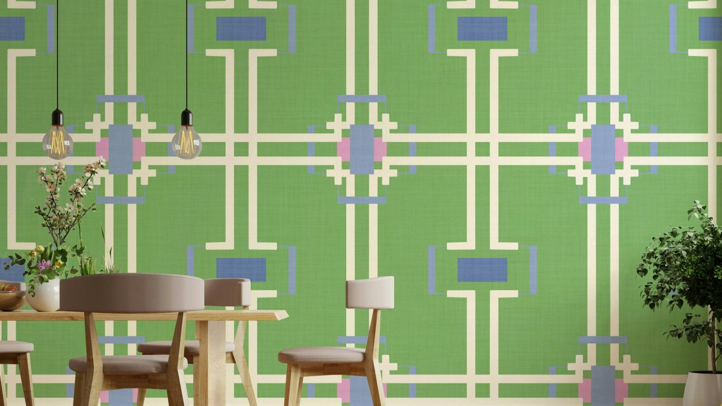 Crisp, contemporary lattice pattern.

