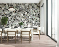 Modern Terrazzo pattern wallpaper detailed chips texture interior.